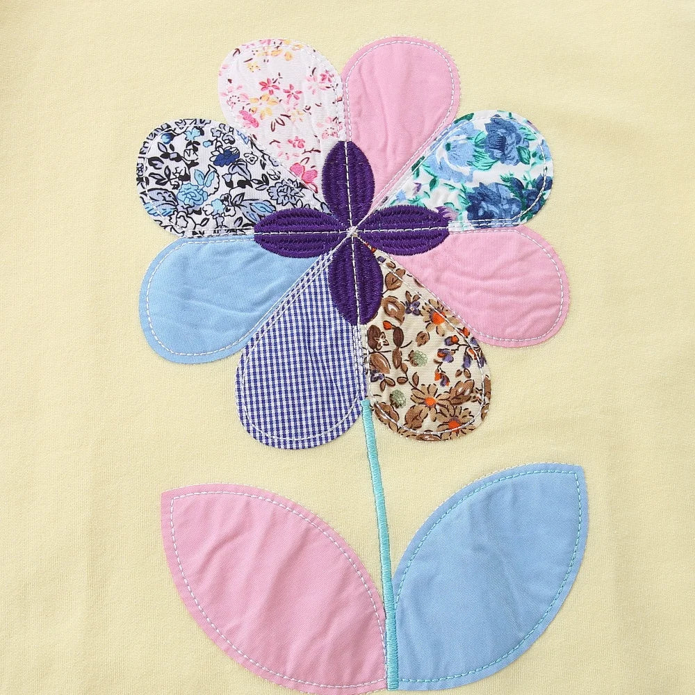 Pastel Floral Patchwork Sweatshirt Dress with Tulle Hem  girls clothing YAG Boutique
