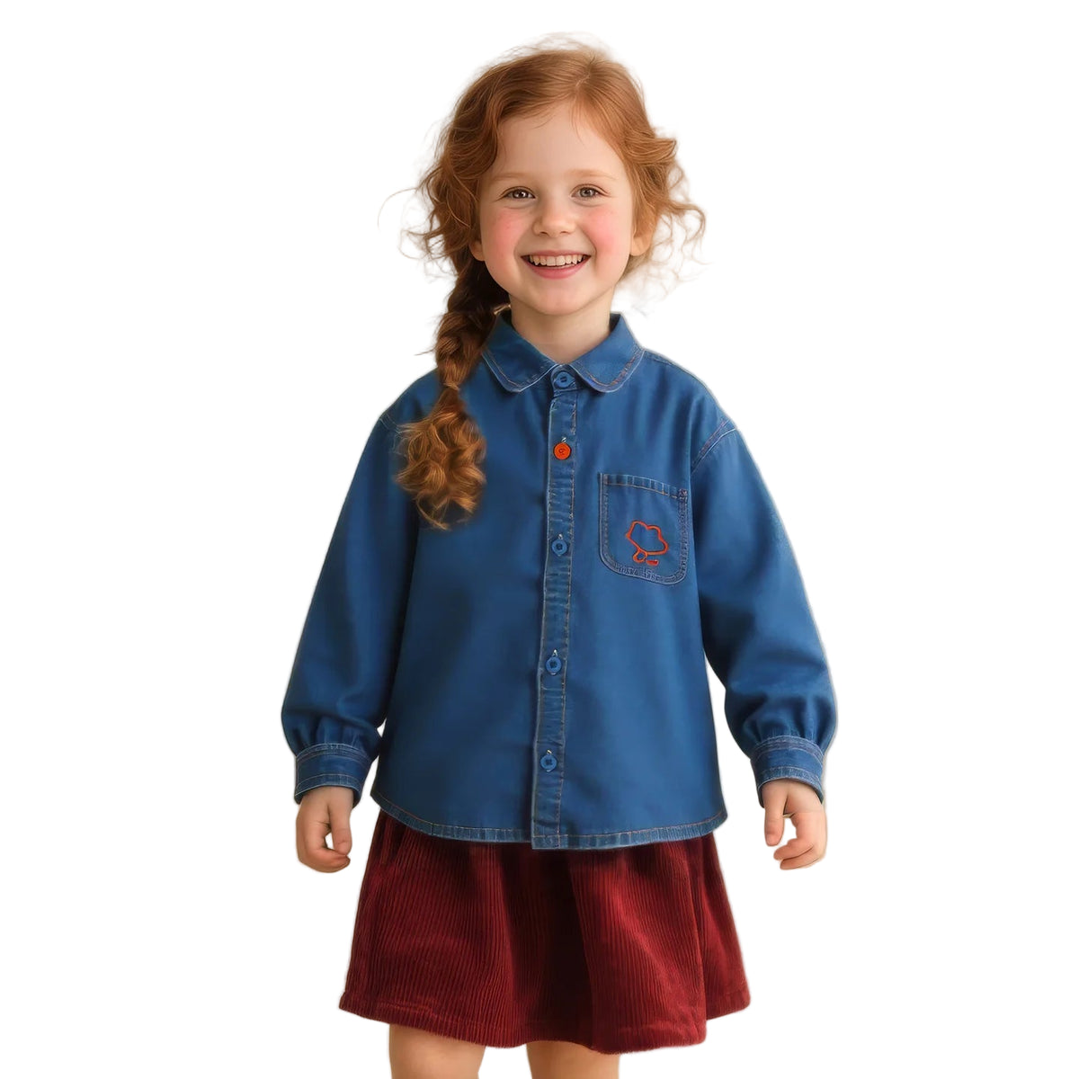 Bunny Girl Denim Shirt  girls clothing YAG Boutique