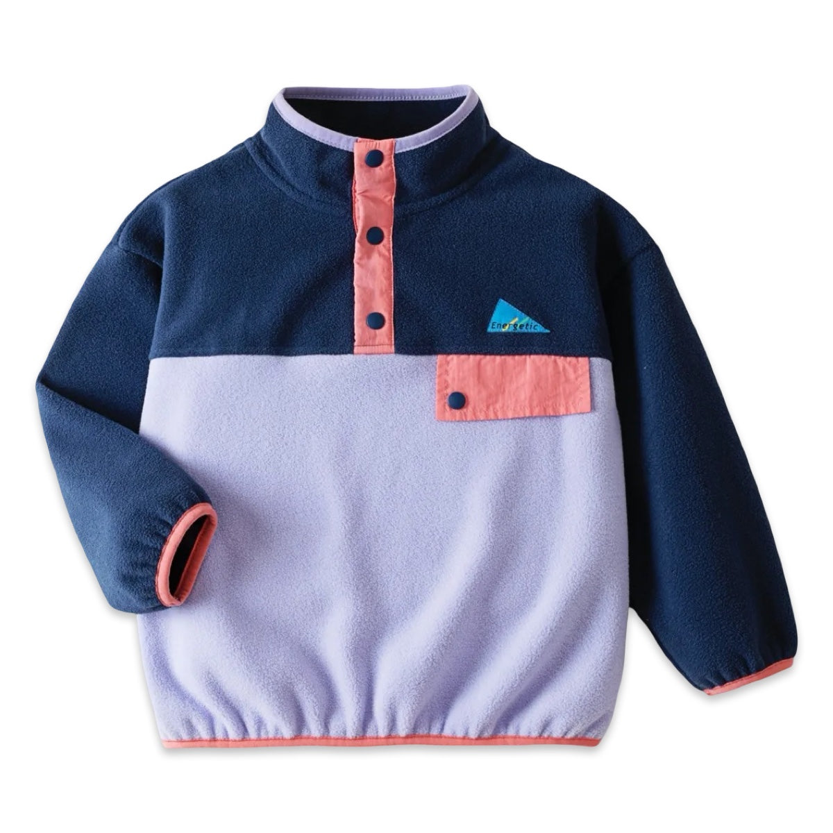 Retro Color-Block Quarter-Snap Fleece Pullover  kids clothing YAG Boutique