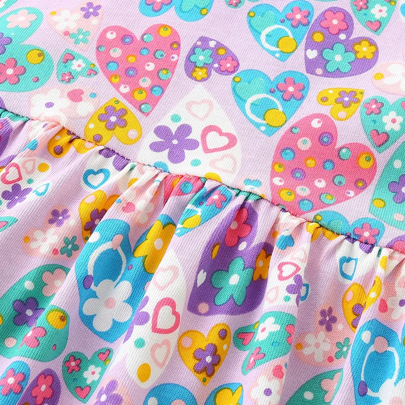 Girls Rainbow Heart Pocket Dress  girls clothing YAG Boutique