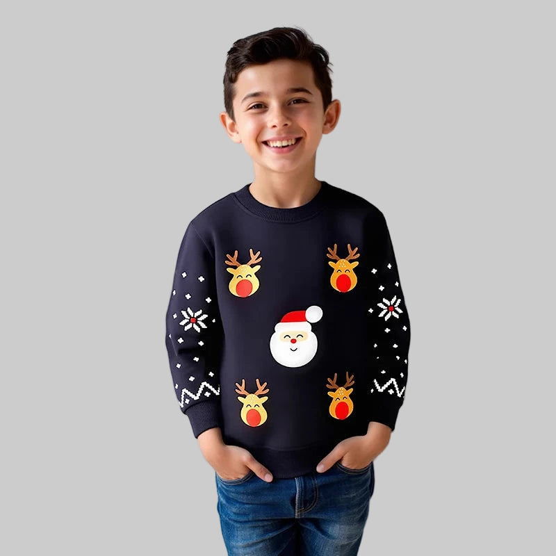 Kids Christmas Reindeer & Santa Jumper  kids clothing YAG Boutique