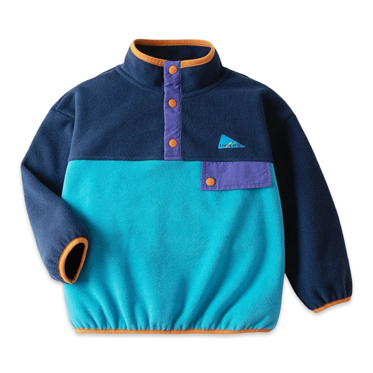 Retro Color-Block Quarter-Snap Fleece Pullover  kids clothing YAG Boutique
