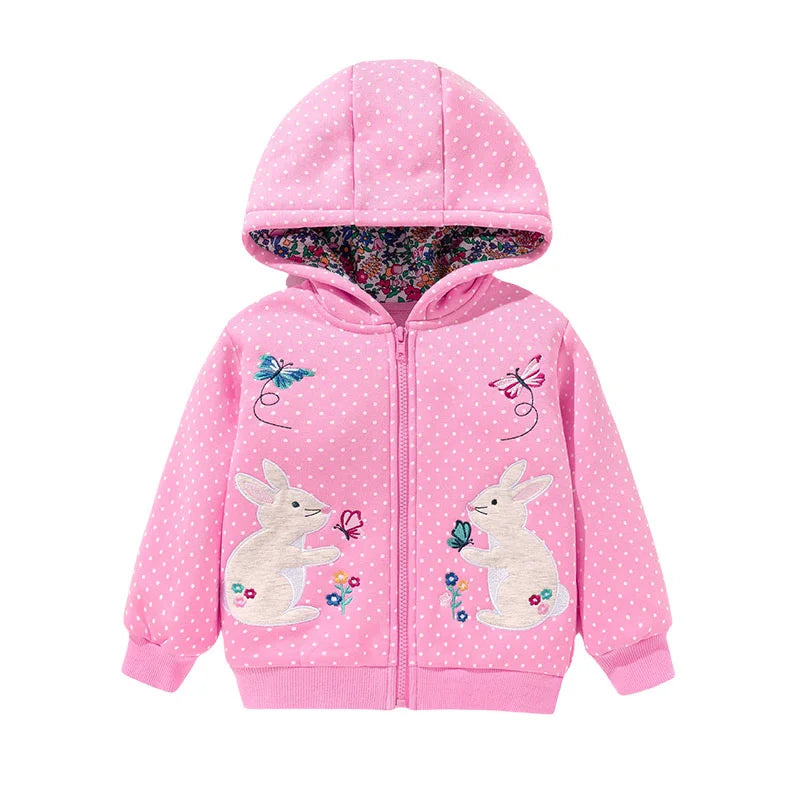 Bunny Butterfly Pinky Hoodie  kids clothing YAG Boutique