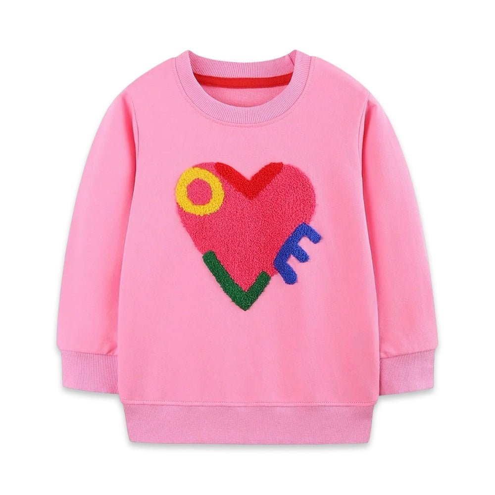 Pink Love Textured Chenille Embroidery Girls Pullover Jumper  girls clothing YAG Boutique