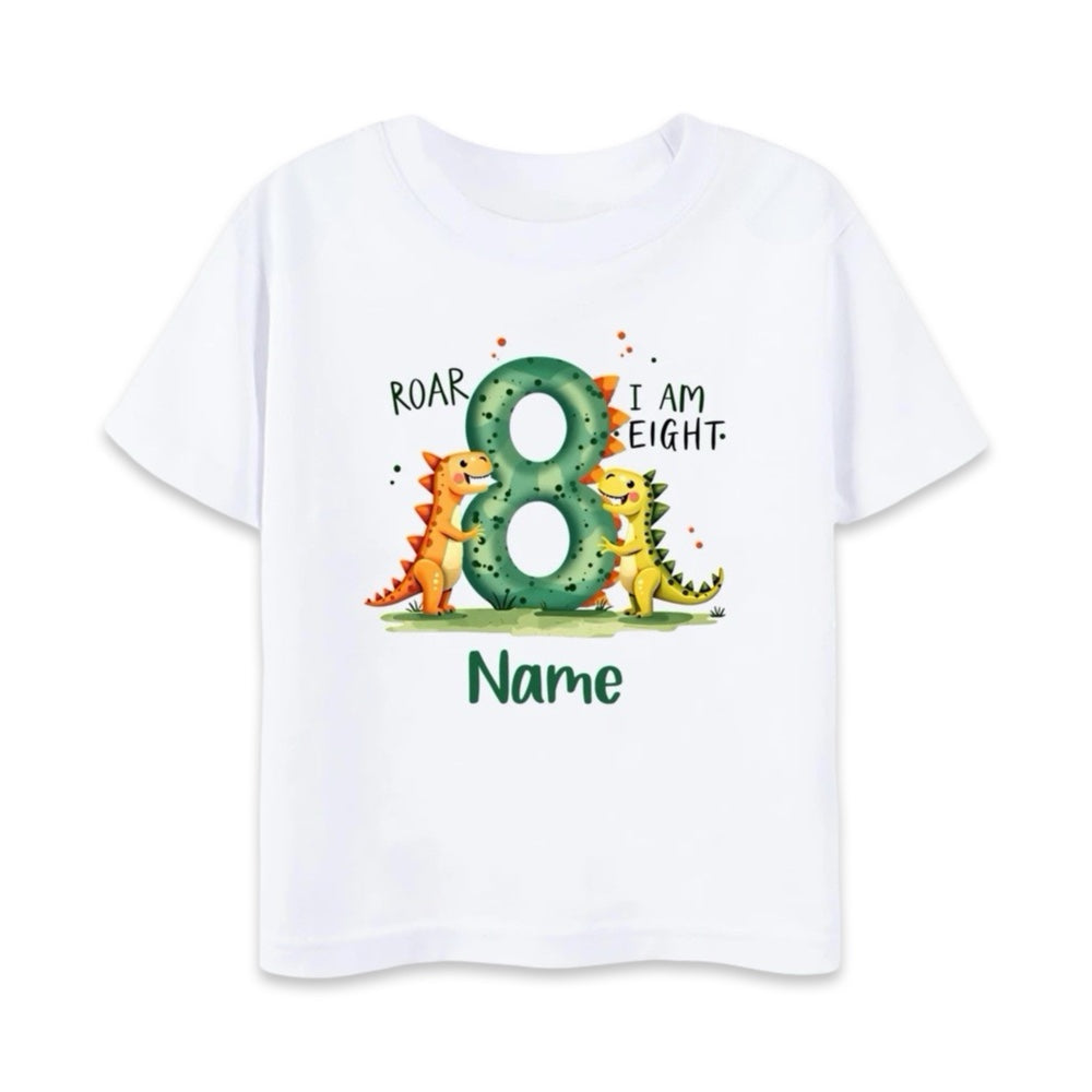 Personalised Kids Dino Birthday T-Shirt  kids clothing YAG Boutique