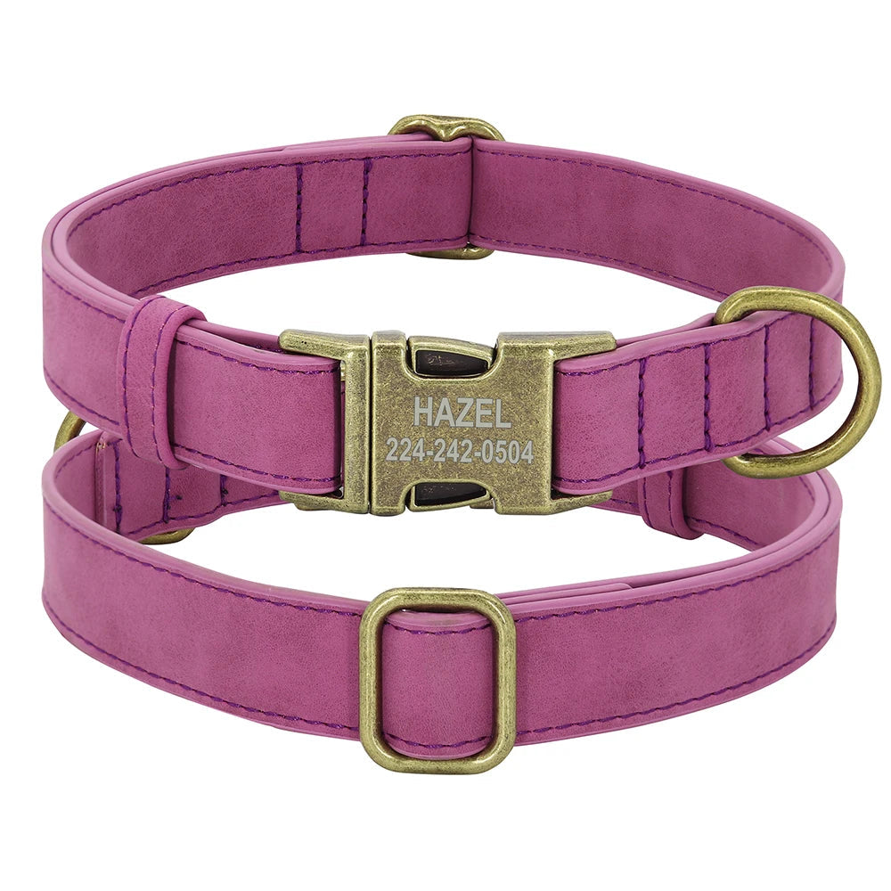 Classic PU Leather Personalised Pet Collars  pet accessories YAG Boutique