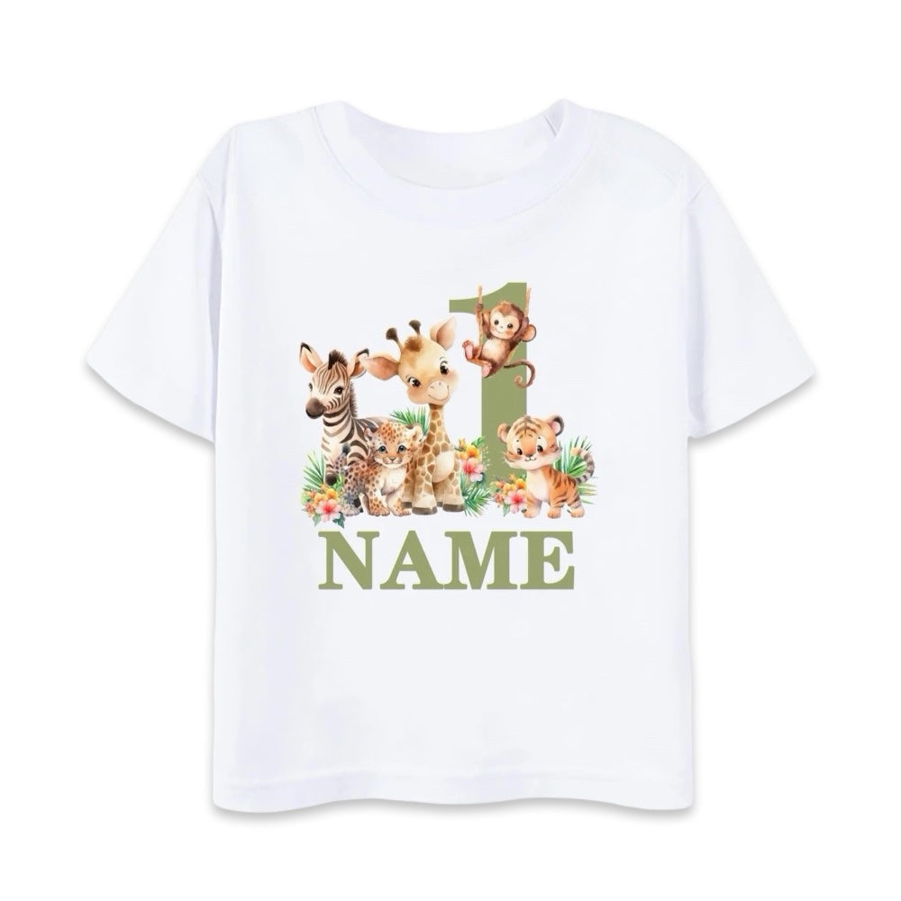 Personalised Kids Safari Birthday T-Shirt  kids clothing YAG Boutique