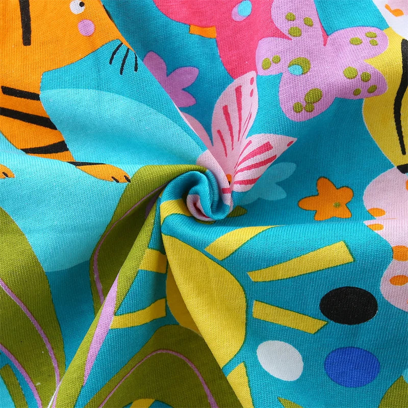 Girls Jungle Safari Animal Print Cotton Dress  girls clothing YAG Boutique