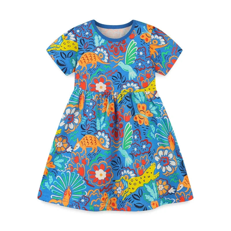 Playful Paradise Animal & Floral Dress for Girls  girls clothing YAG Boutique