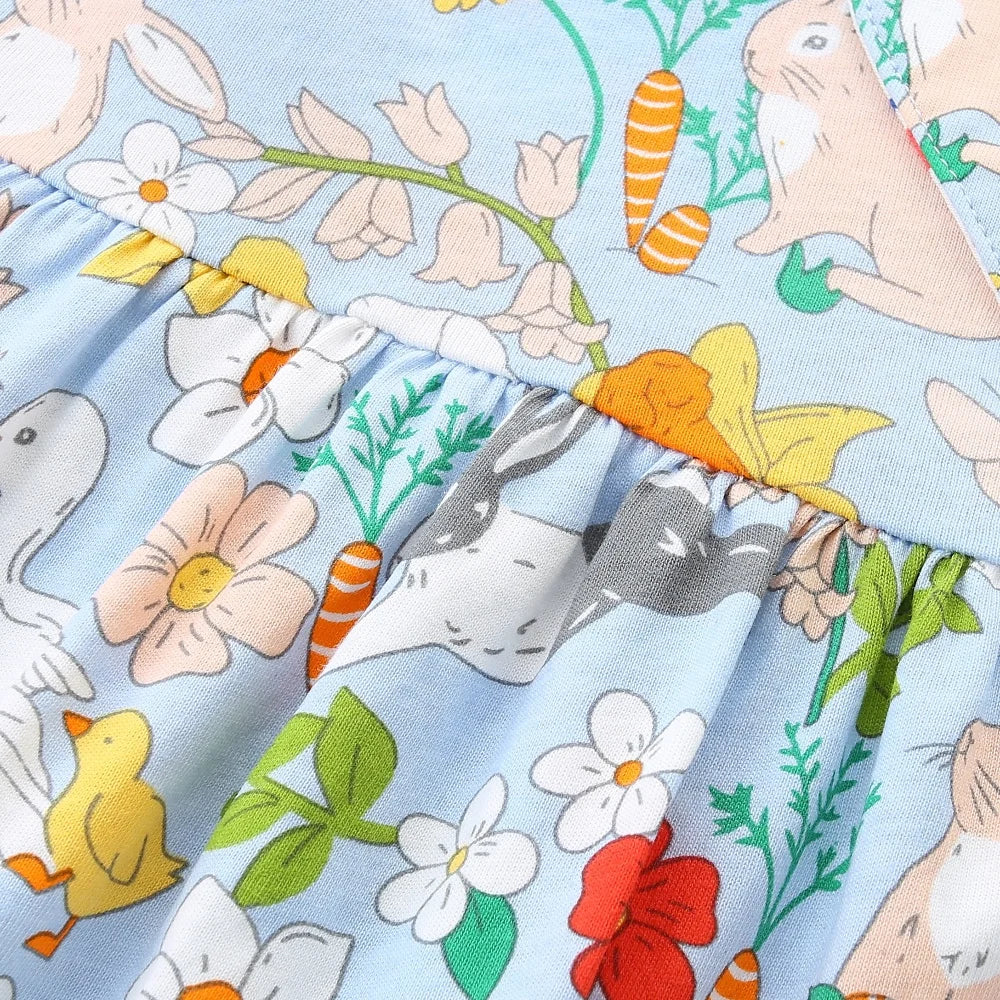 Girls Light Blue Farm Animals A-Line Casual Summer Dress  girls clothing YAG Boutique