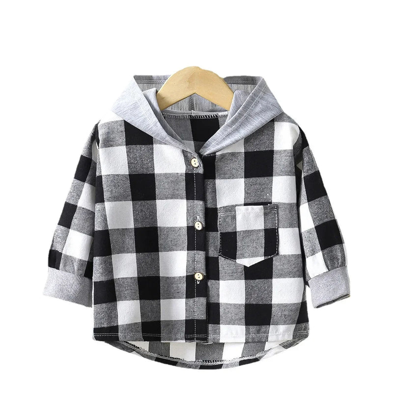 Hoddie Check Shirt for Kids  kids clothing YAG Boutique