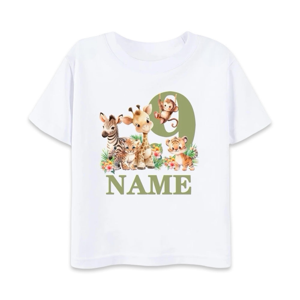 Personalised Kids Safari Birthday T-Shirt  kids clothing YAG Boutique
