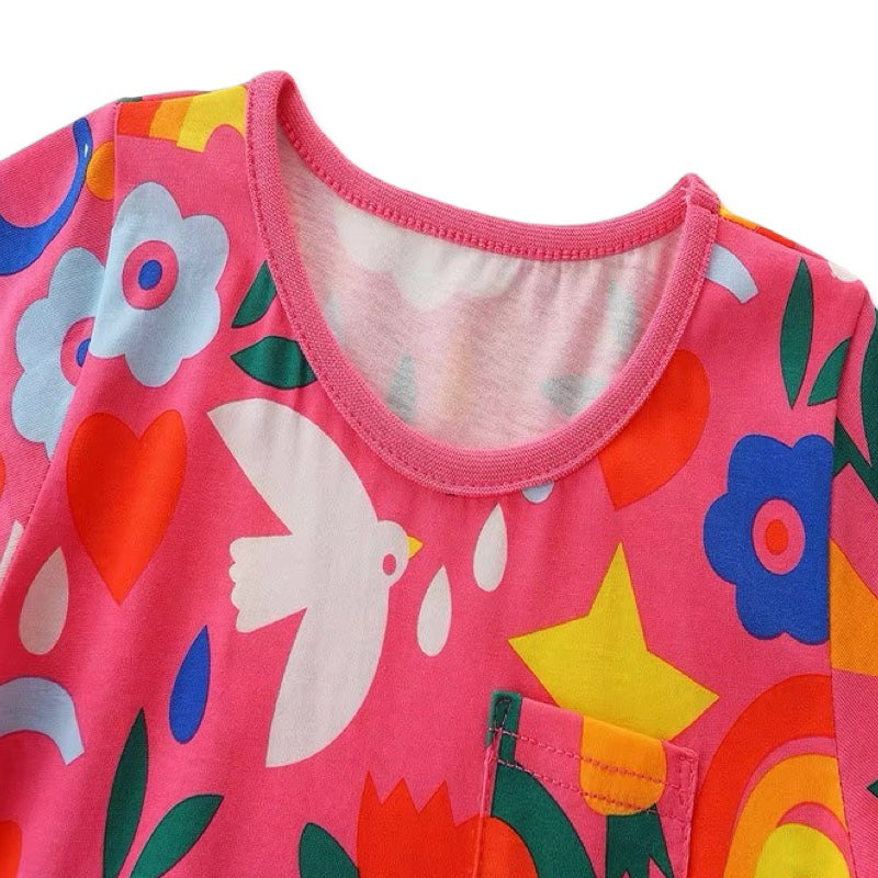 Bright Play Day Printed Cotton Dress  girls clothing YAG Boutique