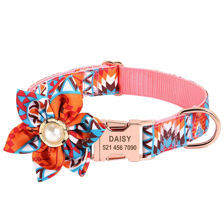 Premium Personalised Collar - Flower Ball Series  Collars Bandanas YAG Boutique