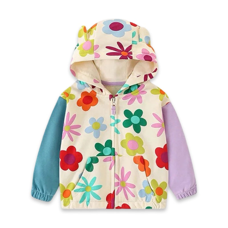Toddler & Kids Floral Zip-Up Hoodie  girls clothing YAG Boutique