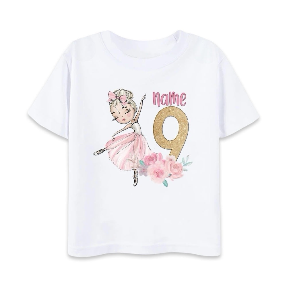 Personalised Ballerina Birthday T-Shirt  girls clothing YAG Boutique