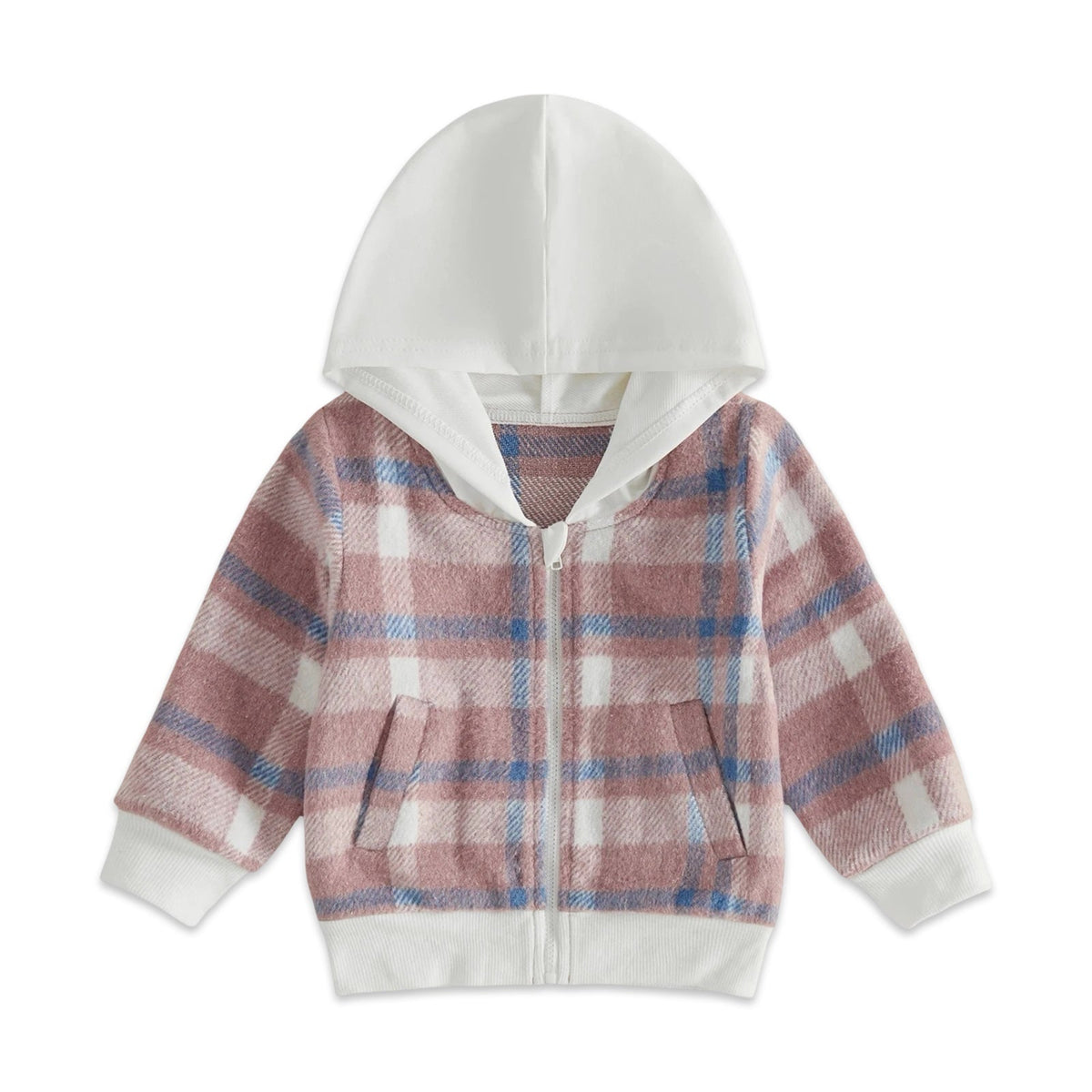 Cozy Plaid Zip-Up Toddler Hoodie Jacket  kids clothing YAG Boutique