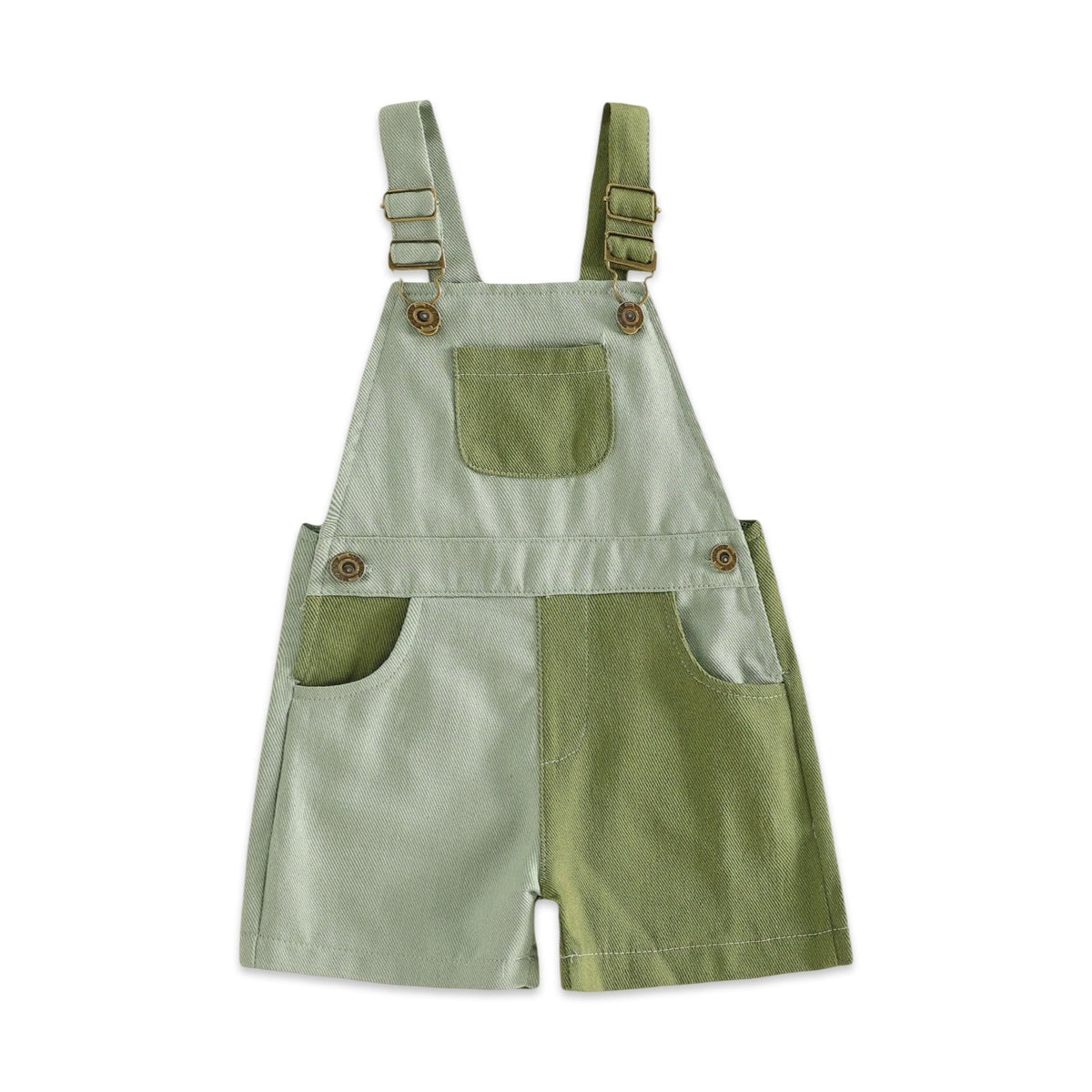 Kids Soft Colorblock Denim Dungaree Shorts  kids clothing YAG Boutique