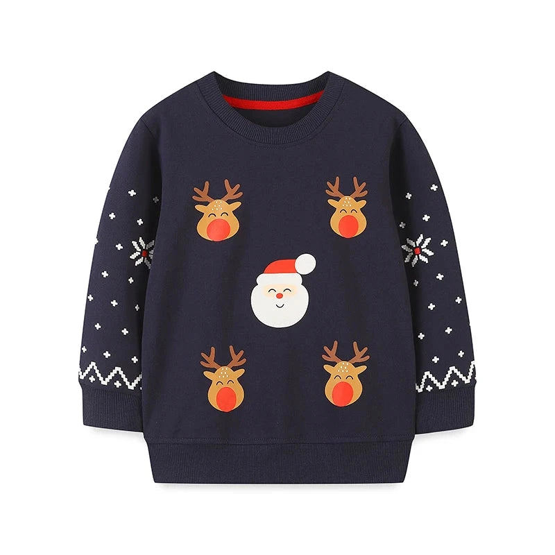 Kids Christmas Reindeer & Santa Jumper  kids clothing YAG Boutique