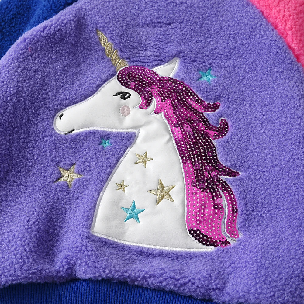 Girls Unicorn Color-Block Plush Jumper  girls clothing YAG Boutique