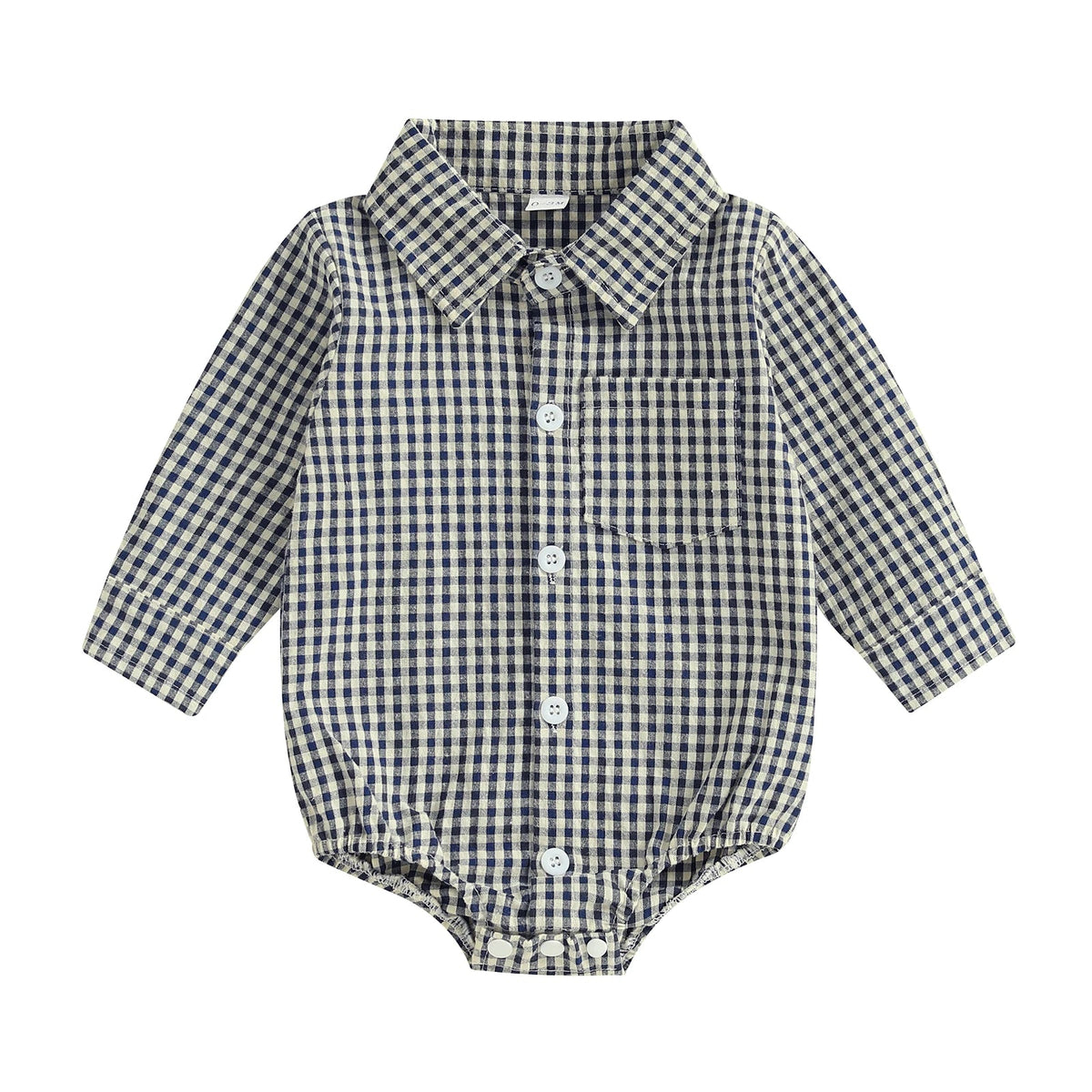 Classic Gingham Long Sleeve Baby Romper  baby clothing YAG Boutique