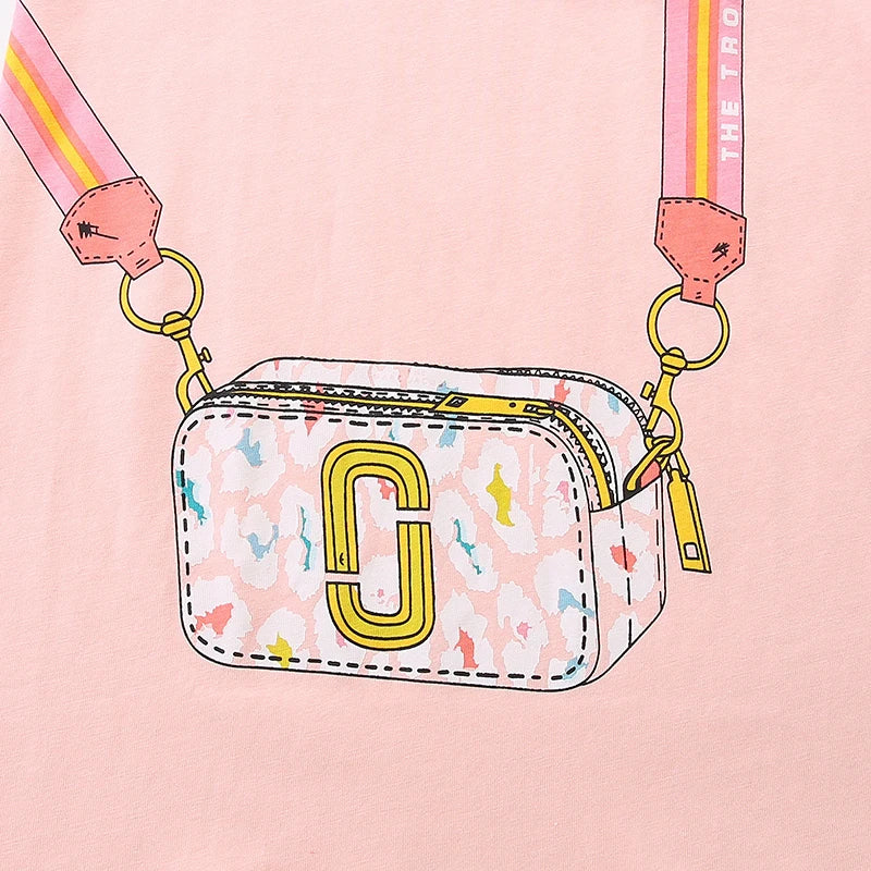 Girls Pink Crossbody Bag Print Dress  girls clothing YAG Boutique
