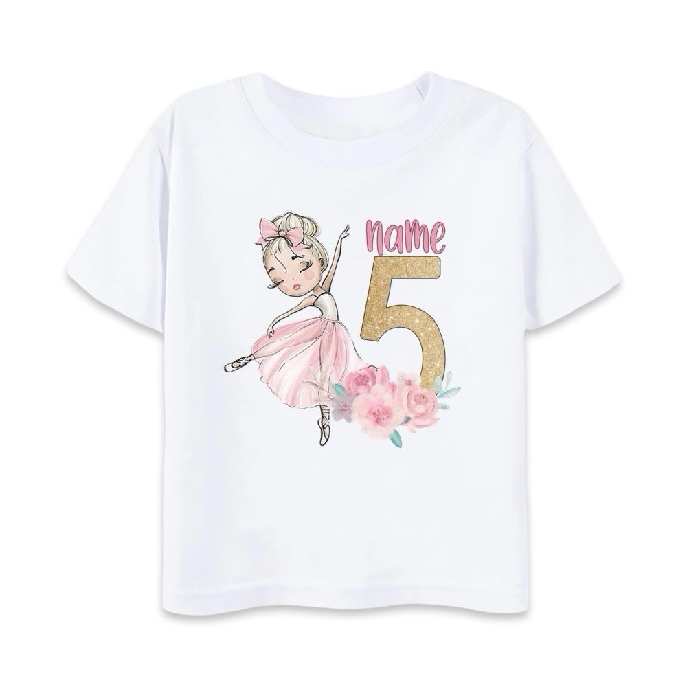 Personalised Ballerina Birthday T-Shirt  girls clothing YAG Boutique