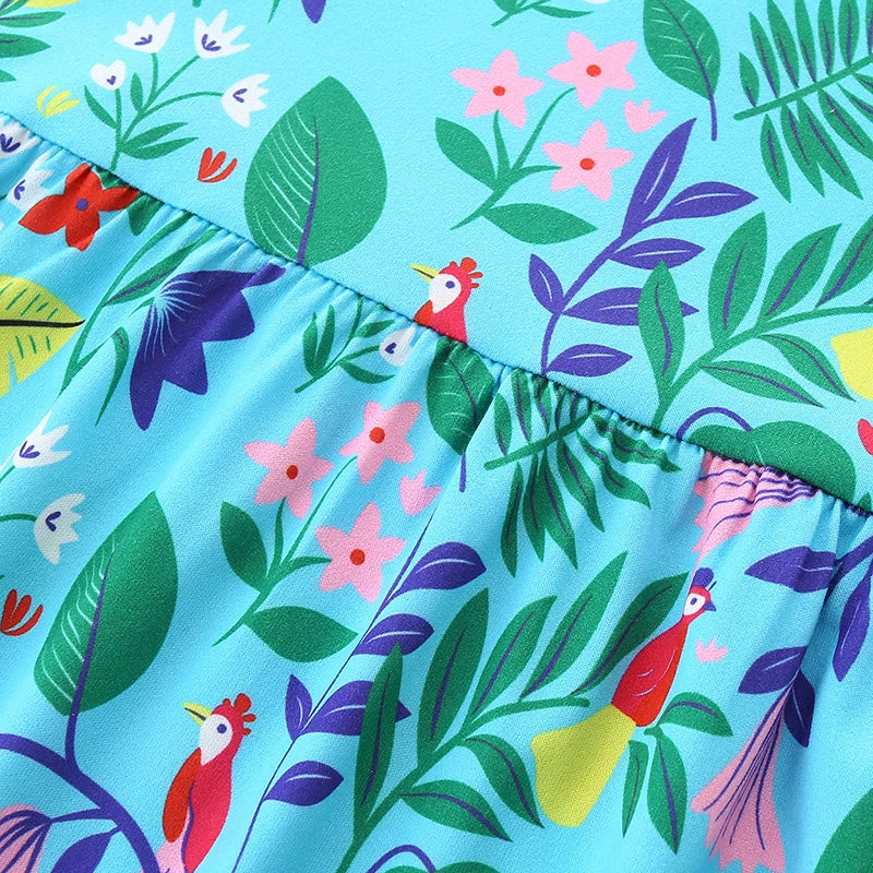 Girls Tropical Garden Sleeveless Dress  girls clothing YAG Boutique