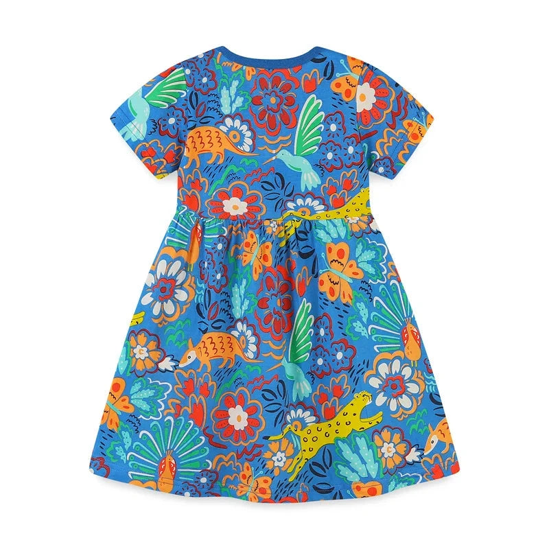 Playful Paradise Animal & Floral Dress for Girls  girls clothing YAG Boutique
