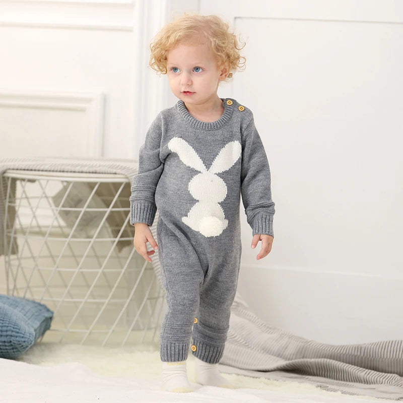 Bunny Knitted Baby Romper  baby clothing YAG Boutique