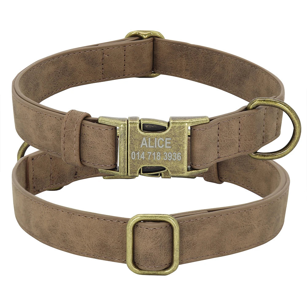 Classic PU Leather Personalised Pet Collars  pet accessories YAG Boutique