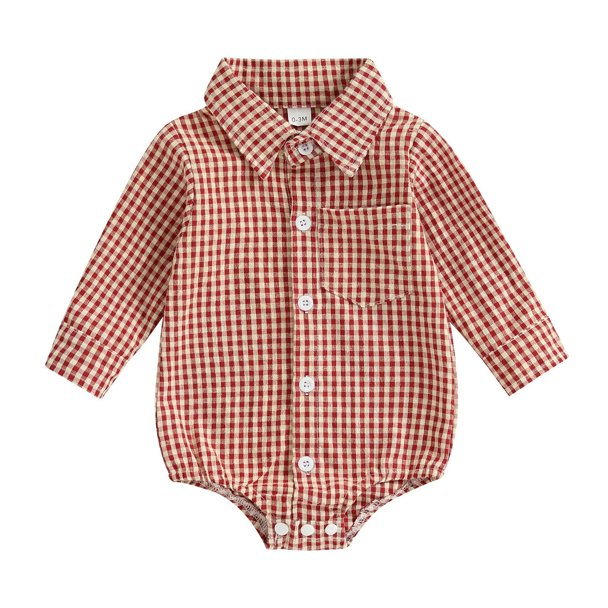 Classic Gingham Long Sleeve Baby Romper  baby clothing YAG Boutique
