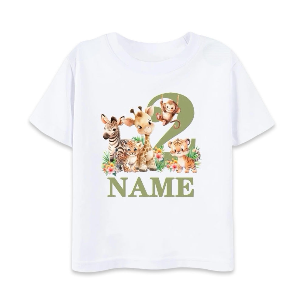 Personalised Kids Safari Birthday T-Shirt  kids clothing YAG Boutique