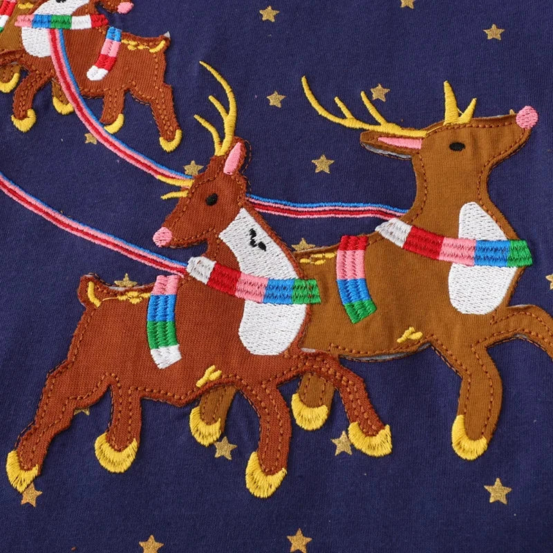 Girls Christmas Reindeer Dress  girls clothing YAG Boutique