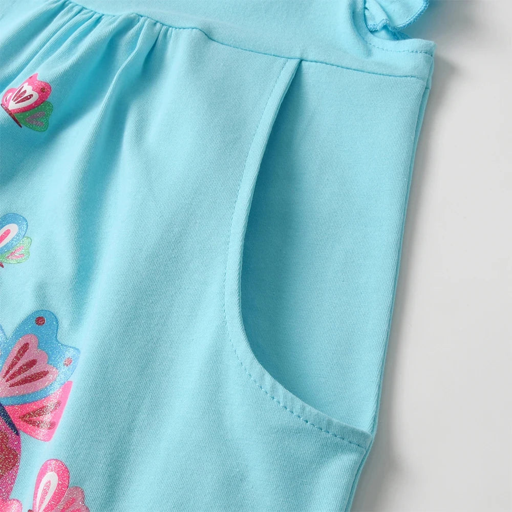 Girls Sky Blue Unicorn Magic Dress  girls clothing YAG Boutique