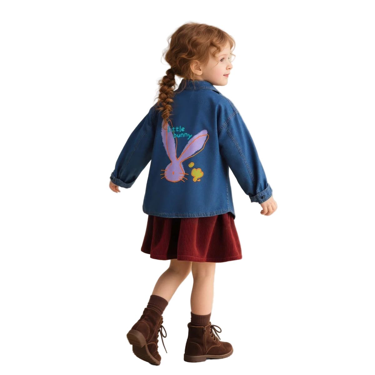 Bunny Girl Denim Shirt  girls clothing YAG Boutique