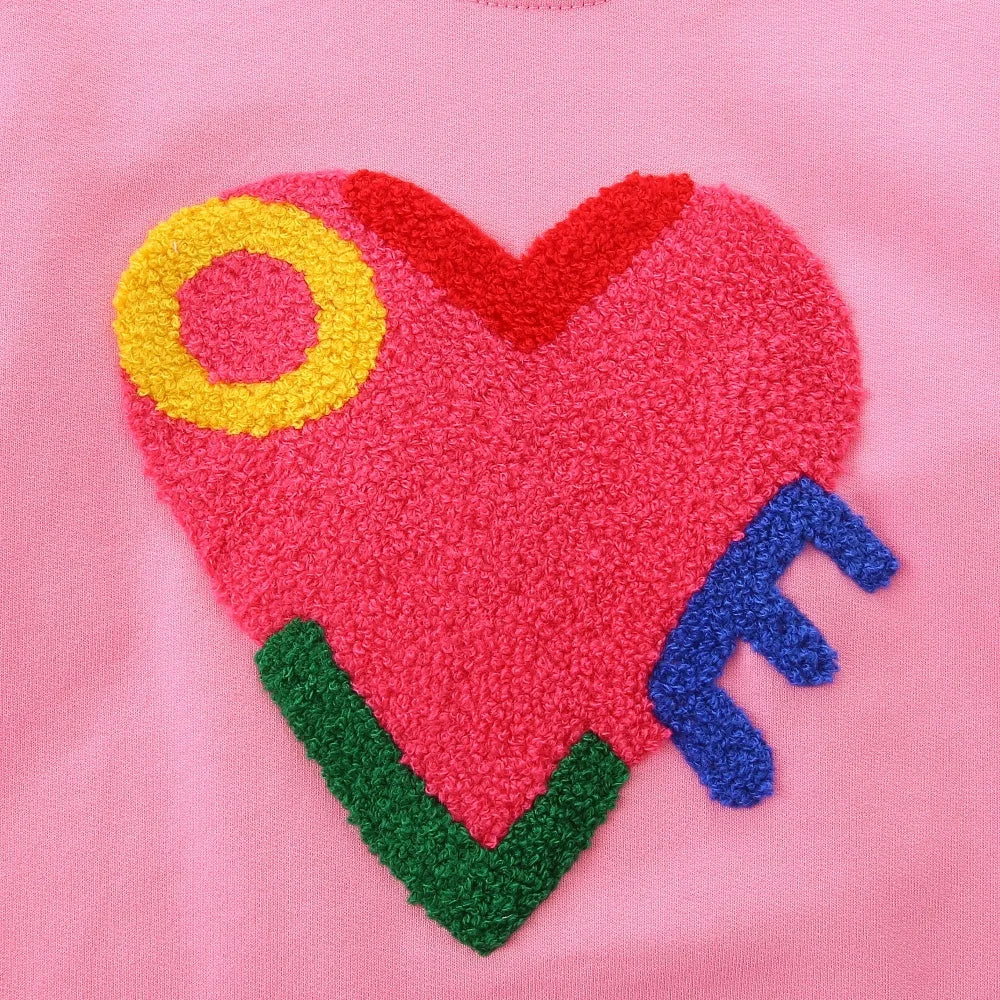 Pink Love Textured Chenille Embroidery Girls Pullover Jumper  girls clothing YAG Boutique