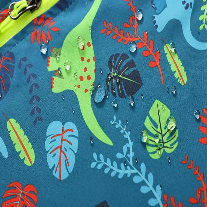 Kids Dinosaur Fleece Lined Waterproof Raincoat  kids clothing YAG Boutique