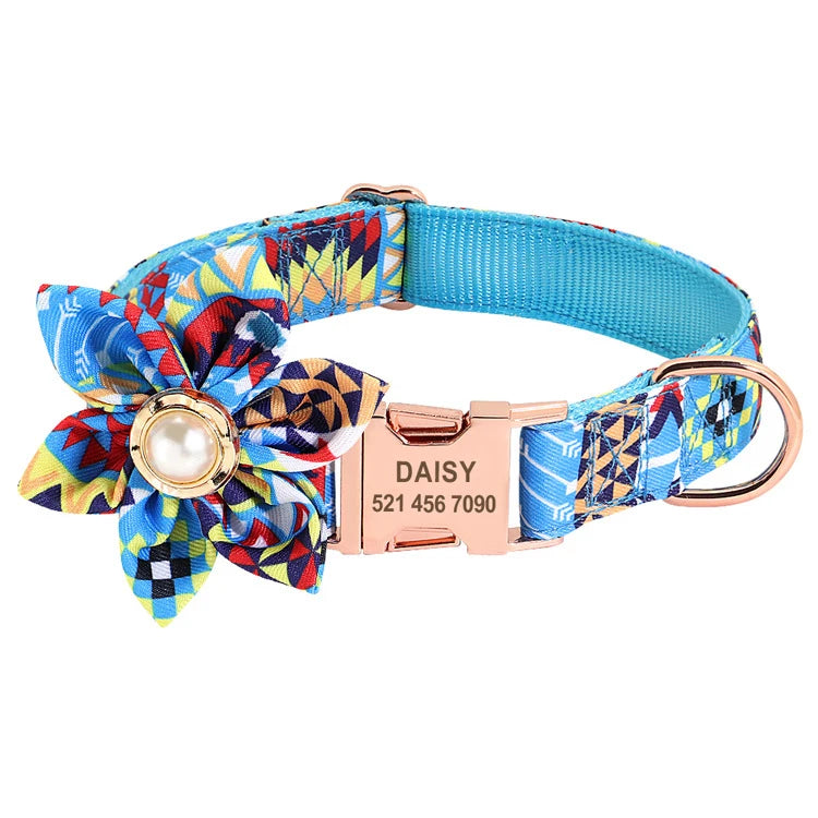 Premium Personalised Collar - Flower Ball Series  Collars Bandanas YAG Boutique
