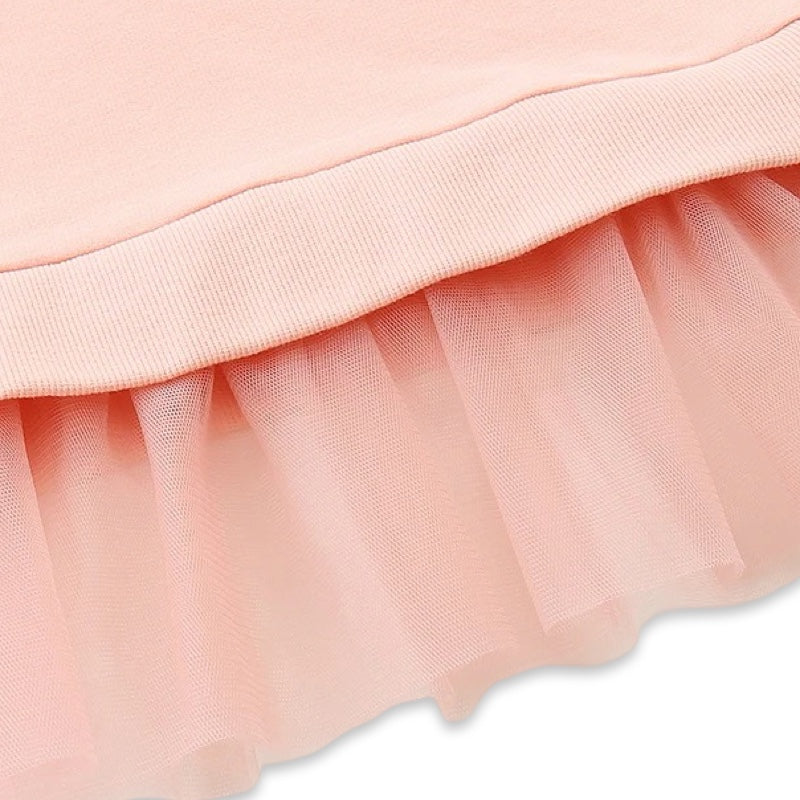 Little Cherry Tulle Hem Jumper: Blush Pink Girls' Sweatshirt  girls clothing YAG Boutique