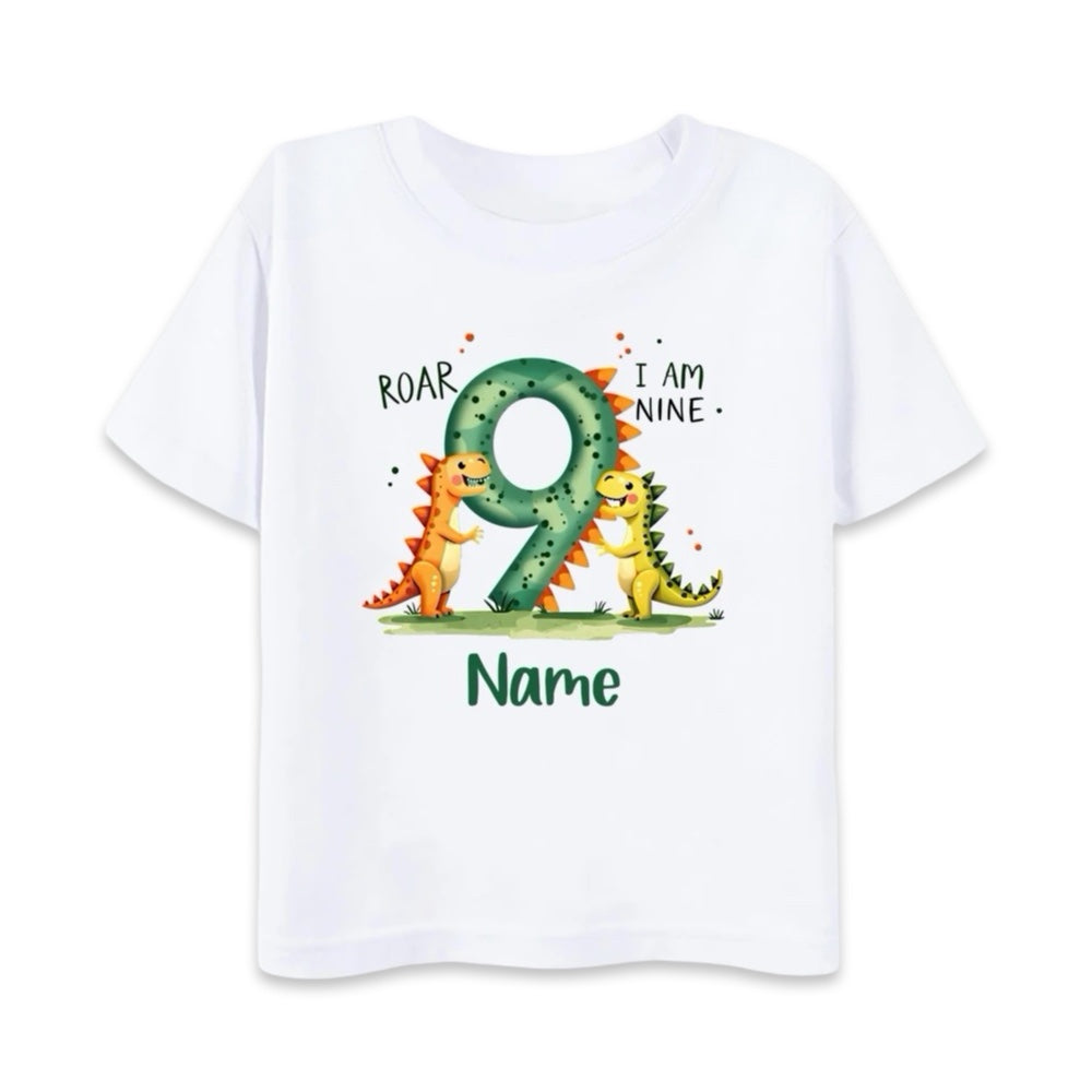Personalised Kids Dino Birthday T-Shirt  kids clothing YAG Boutique