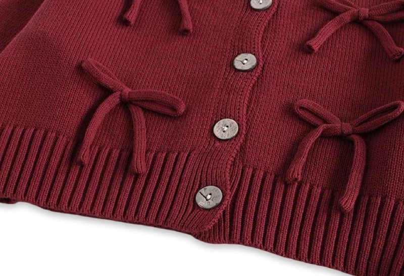 Cozy Knit Bow Cardigan  girls clothing YAG Boutique