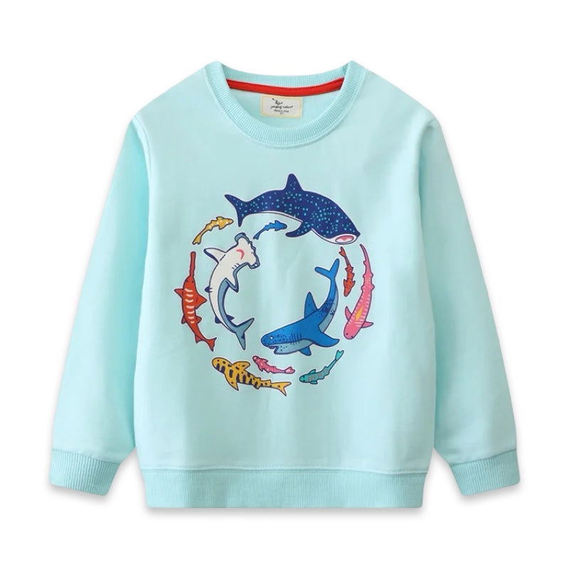 Glow-in-the-Dark Sharks Kids Jumper  kids clothing YAG Boutique