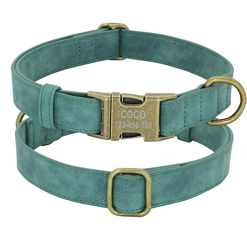 Classic PU Leather Personalised Pet Collars  pet accessories YAG Boutique