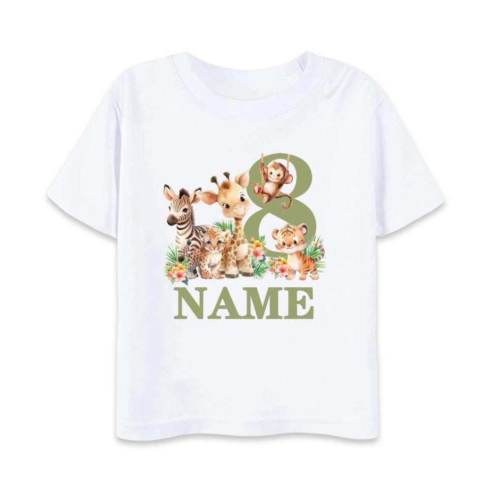 Personalised Kids Safari Birthday T-Shirt  kids clothing YAG Boutique