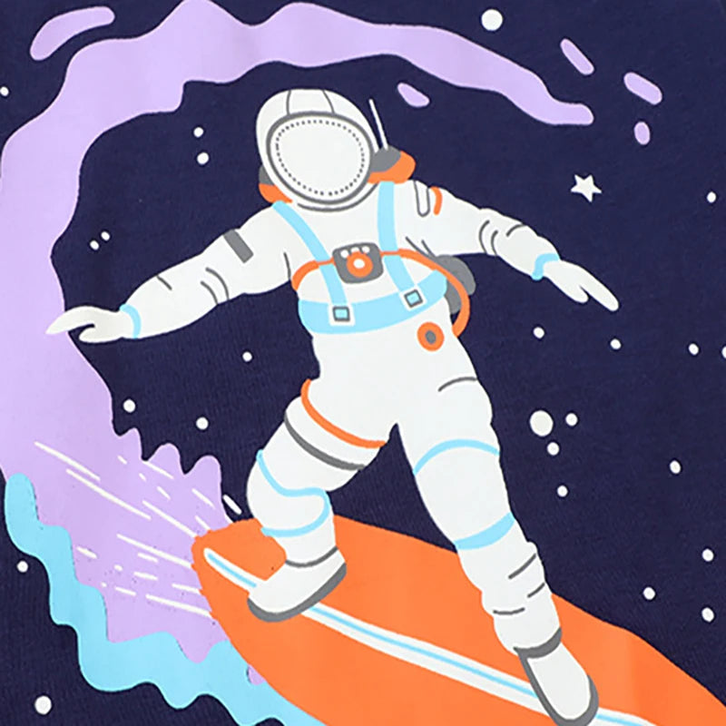 Glow-in-the-Dark Astronaut Surfing Tee  kids clothing YAG Boutique