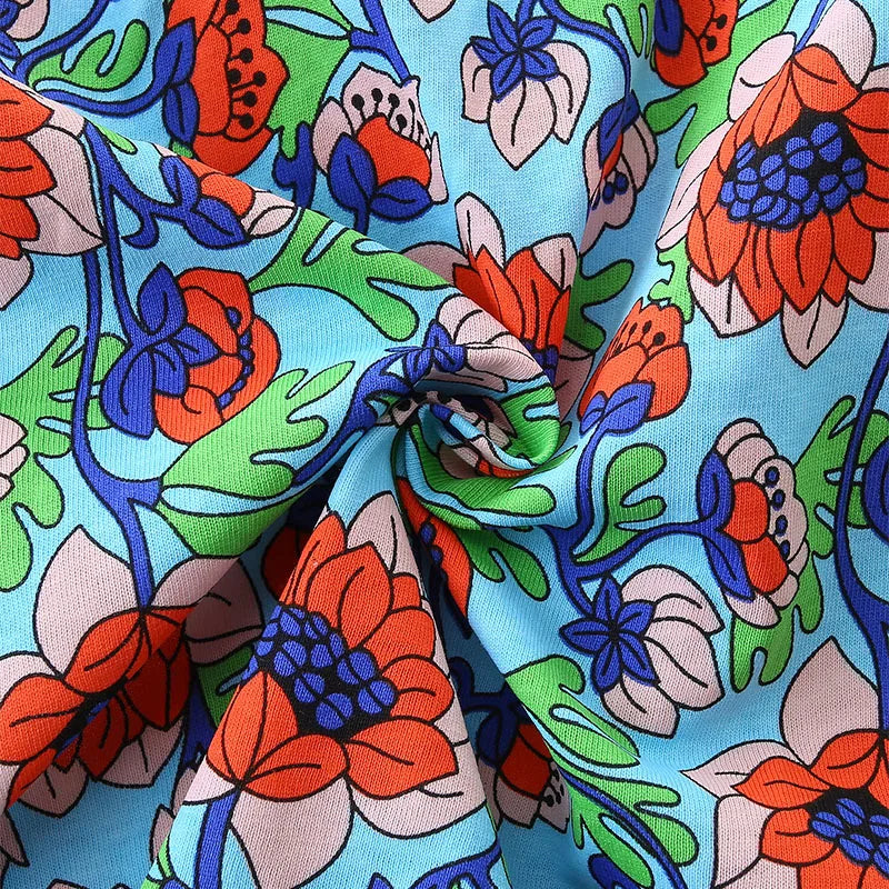 Vibrant Blue Floral Kids Summer Dress  girls clothing YAG Boutique
