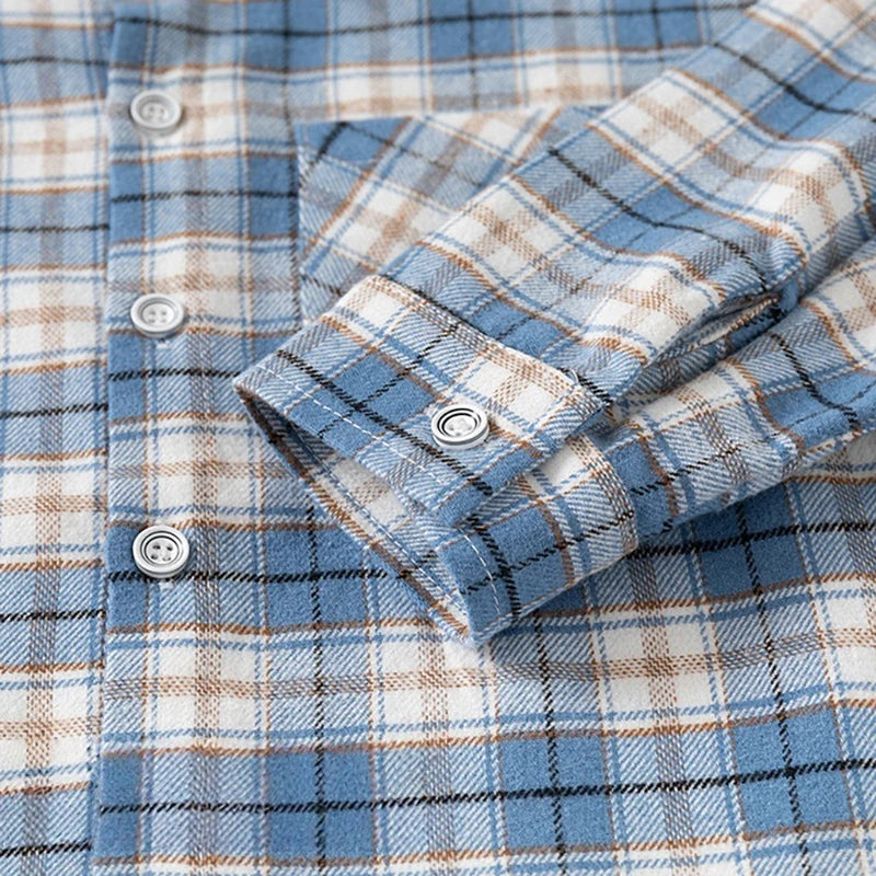 Dusty Blue Plaid Kids Flannel Shirt  kids clothing YAG Boutique