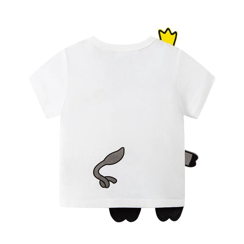 Cute Cartoon Animal Kids T-Shirt – Elephant & Crocodile Print  kids clothing YAG Boutique