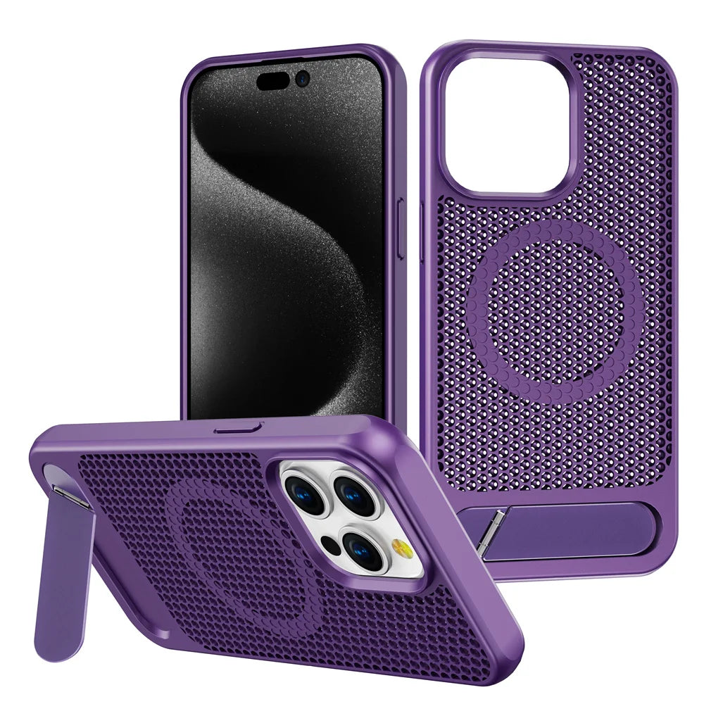 MagSafe Mesh Stand iPhone Case for iPhone 14 - 17 Series  iPhone Cases YAG Boutique